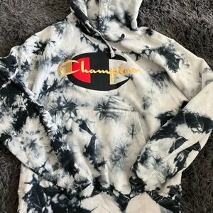 Champion Reverse Weave Hoodie - Black and White
